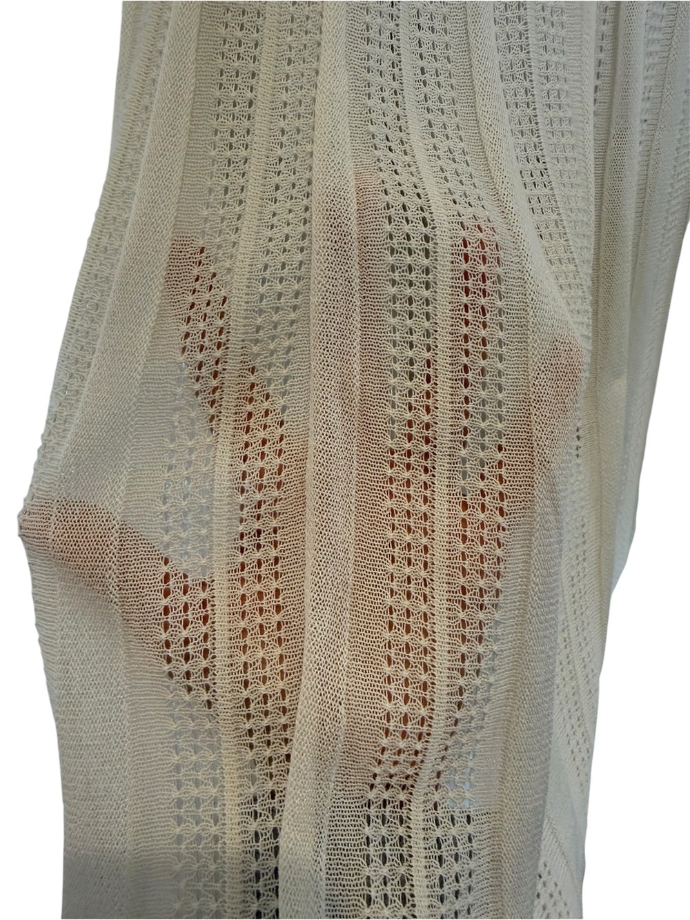 GU Uniqlo Cream Boho Hippie Prairie Maxi Knit Cottagecore Flower Child Skirt S - Picture 5 of 9